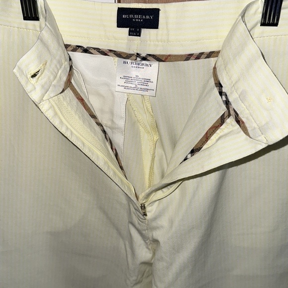 Burberry Golf Yellow White Striped Wide Leg Pants Size 4 - Picture 11 of 11